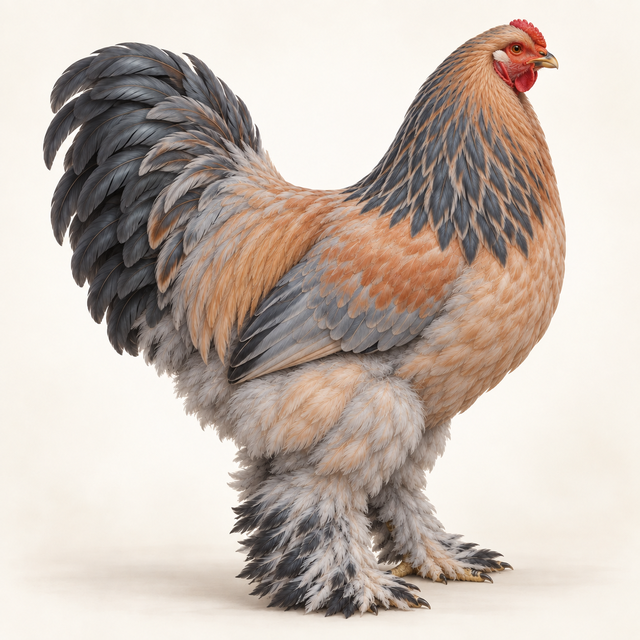 Brahma Salmão Azul com áreas salmão e azul acinzentado